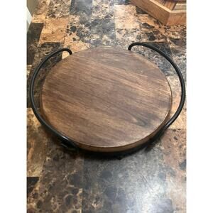 Mary & Martha Wood Serving Tray with Handels